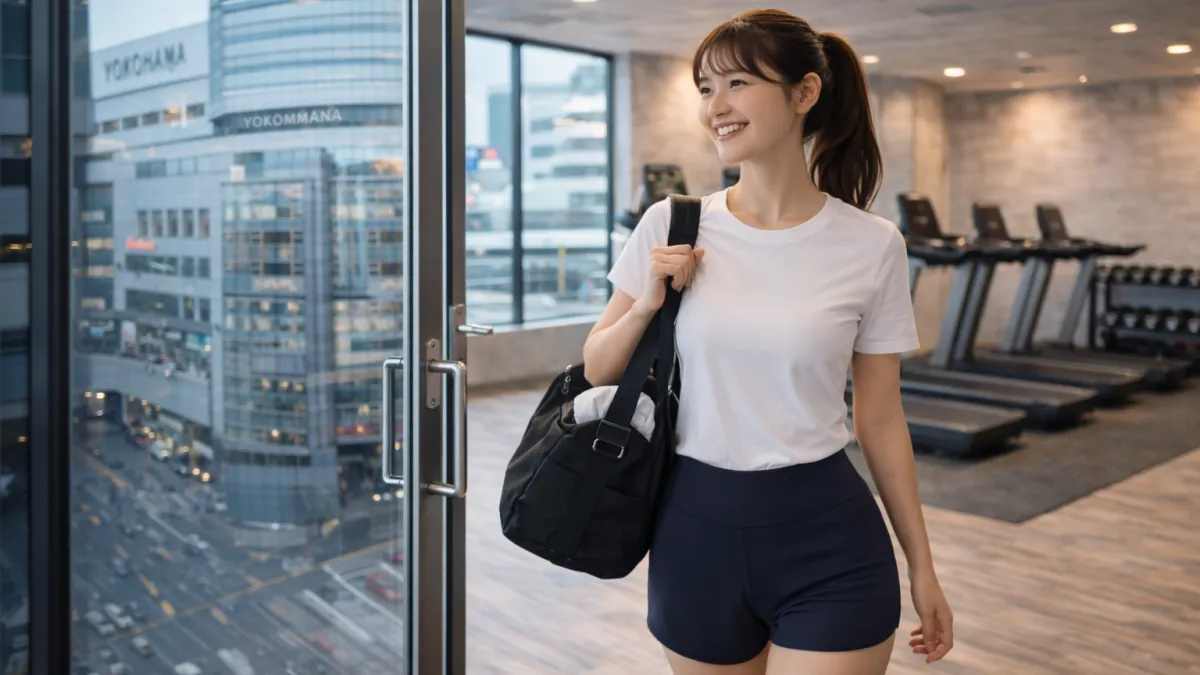パーソナルジムに向かう女性