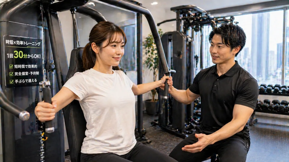 エクササイズコーチ横浜でトレーニング指導を受ける女性